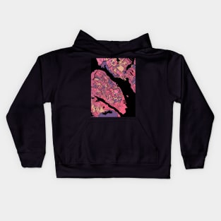 Halifax Map Pattern in Purple & Pink Kids Hoodie